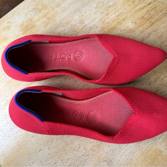 Rothy’s The Point Flame Red Slip On Washable Flat - Picture 3 of 6